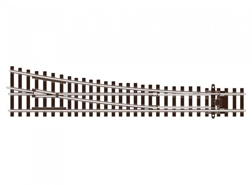Code 55 Medium-Radius Turnout with Wood Ties - Unifrog -- Right Hand, TT, Peco SLU1295