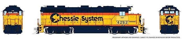 EMD GP39 - Sound and DCC -- CSX 4296 (Patched Ex-Chessie, yellow, vermillion, blue), HO, Rapido Trains Inc 39512