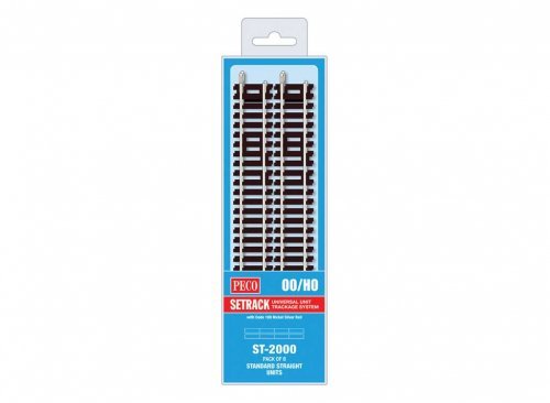 Code 100 Nickel Silver Standard Straight - Setrack -- 15-1/2′ 40cm pkg(8), HO, Peco ST2000