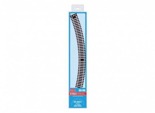 Code 100 Nickel Silver Double 45-Degree Curved Section - Setrack -- 19-7/8′ 50.5cm (3rd) Radius pkg(4), HO, Peco ST2031