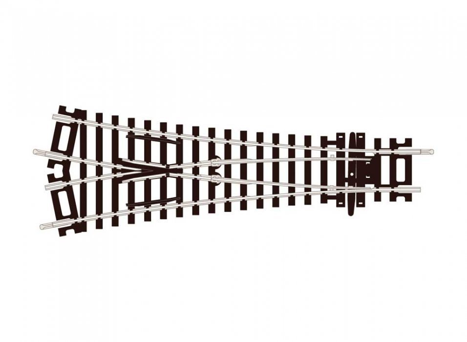 Code 100 Setrack -- Medium-Radius Wye Insulfrog 6-11/16` 170mm Long, 33-27/32` 85.96cm Radiu, HO, Peco ST247