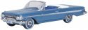 1961 Chevy Impala - Assembled -- Jewel Blue, White, HO, Oxford Diecast 87CI61006