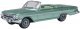 1961 Chevy Impala Convertible - Assembled -- Top Down (Arbor Green), HO, Oxford Diecast 87CI61007