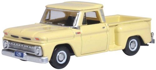 1965 Chevrolet Stepside Pickup - Assembled -- Yellow, HO, Oxford Diecast 87CP65007