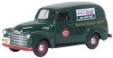 1950 Chevrolet 3100 Panel Van - Assembled -- Railway Express Agency REA (green), HO, Oxford Diecast 87CV50005