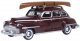 1946-1948 Desoto Suburban Sedan - Assembled -- Royal Maroon, HO, Oxford Diecast 87DS46007