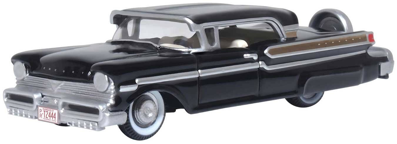 1957 Mercury Montclair - Assembled -- Tuxedo Black, Moonmist Yellow, HO, Oxford Diecast 87MT57005