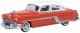 1954 Pontiac Chieftain 4-Door Sedan - Assembled -- Coral Red, Winter White, HO, Oxford Diecast 87PC54004