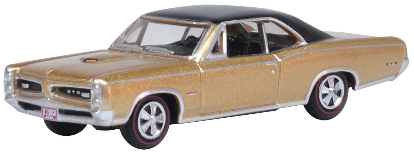 1966 Pontiac GTO - Assembled -- Martinique Bronze, Black, HO, Oxford Diecast 87PG66003