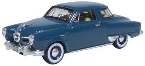 1950 Studebaker Champion Starlight Coupe - Assembled -- Aqua Green, HO, Oxford Diecast 87SC50002