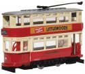 Dick Kerr Double-Deck Trolley - Assembled -- London Transport (red, cream), N, Oxford Diecast NTR008