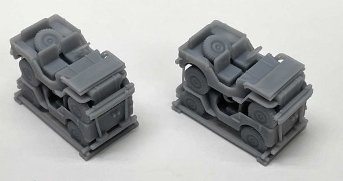 Jeeps Stacked for Transport -- Unpainted 3-D Print pkg(2), HO, Phoenix Precision Models 31633