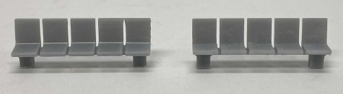 Platform/Waiting Room Seats - Flat Back and Seat -- Unpainted 3D Print pkg(2), HO, Phoenix Precision Models 31697