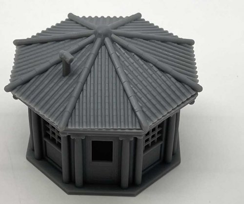 Octagon Building with Roof and Window Glass -- Kit - Unpainted Cast Resin, HO, Phoenix Precision Models 31800