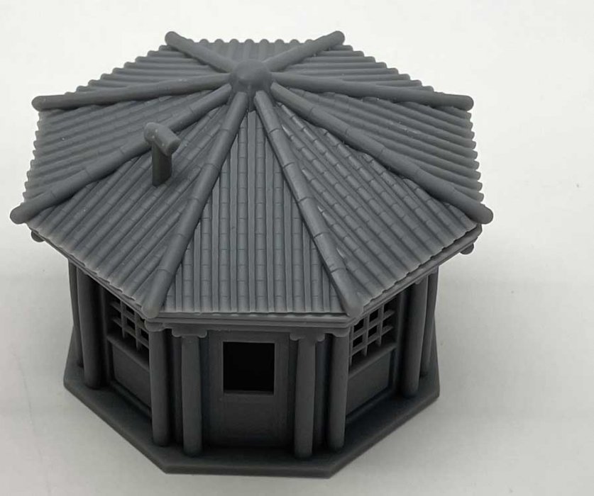 Octagon Building with Roof and Window Glass -- Kit - Unpainted Cast Resin, HO, Phoenix Precision Models 31800