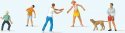 Outdoor Fun -- 5 People & 1 Dog, HO, Preiser Kg 10696