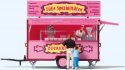 Sweets Concession Trailer with Figures -- 4 Figures, HO, Preiser Kg 10748