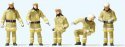 Modern Firemen Fire Truck Team -- Beige Uniforms pkg(5), HO, Preiser Kg 10773