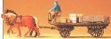 Horse-Drawn Wagon -- Flatbed Wagon w/Driver, Horses & Cargo, HO, Preiser Kg 30434