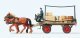Horse-Drawn Wagon -- Flatbed Wagon w/Driver, Horses & Cargo, HO, Preiser Kg 30434