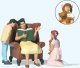 Woman in Chair Reading Aloud to Boy and Girl, G, Preiser Kg 44937