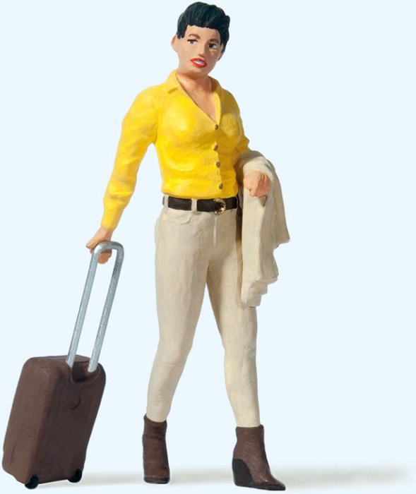 Contemporary Woman Traveler with Suitcase, G, Preiser Kg 45525