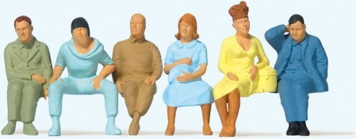 Seated Passengers -- Set 2 pkg(6), O, Preiser Kg 65501