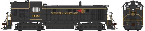 Alco RS3 Hammerhead High Hood - Standard DC -- Western Maryland 193 (black, yellow, Fir, HO, Bowser Manufacturing Co. 25406