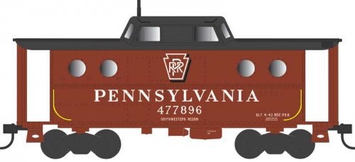 PRR Class N5C Steel Cabin Car (Caboose) - Ready to Run -- Pennsylvania Railroad 477890 , HO, Bowser Manufacturing Co. 43402