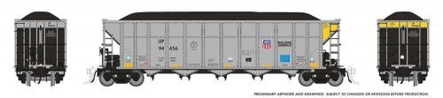 AutoFlood III Rapid Discharge Coal Hopper w/Load 6-Pack - Ready to Run -- Union Pacific Set 1, HO, Rapido Trains Inc 169061