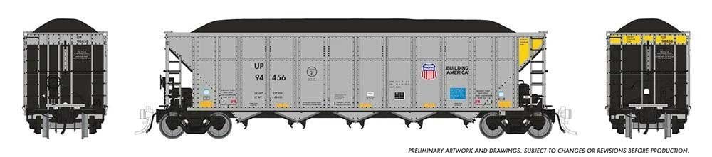 AutoFlood III Rapid Discharge Coal Hopper w/Load 6-Pack - Ready to Run -- Union Pacific Set 1, HO, Rapido Trains Inc 169061