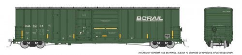 Trenton Works 6637 Cubic Foot Combination-Door Boxcar - Ready to Run -- BC Rail Random from , HO, Rapido Trains Inc 191003A