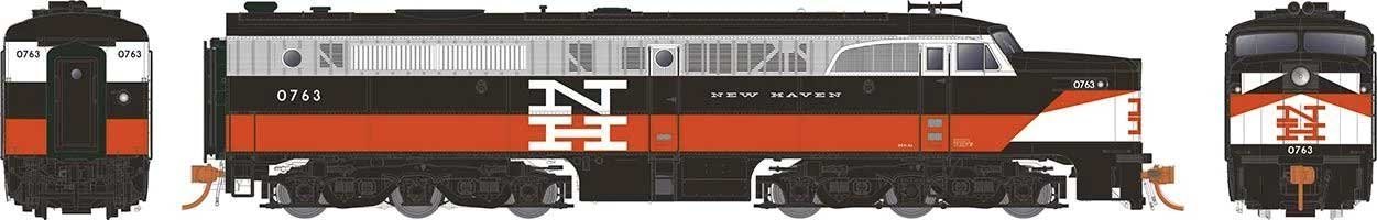 Alco PA1 - Standard DC -- New Haven 0763 (McGinnis, black, red, white), HO, Rapido Trains Inc 23061