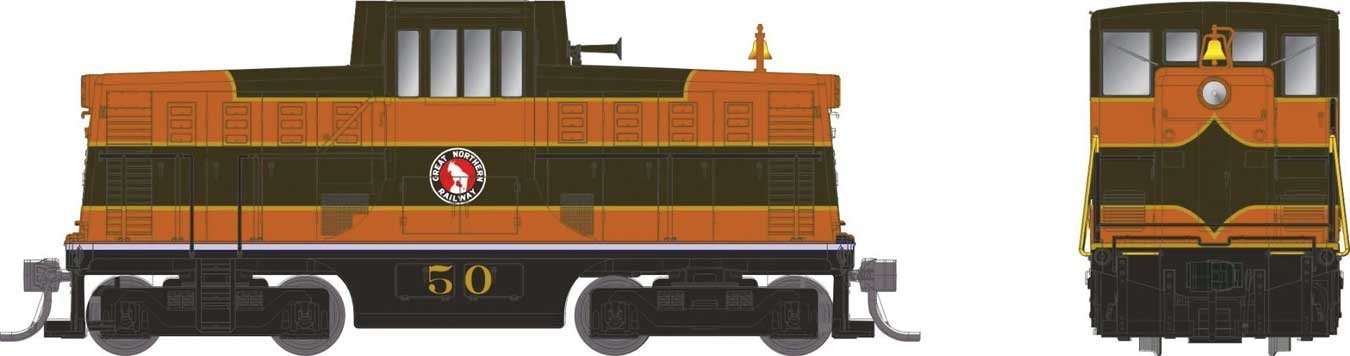 GE 44-Tonner - Sound and DCC -- Great Northern 50 (Omaha Orange, Pullman Green), HO, Rapido Trains Inc 48548