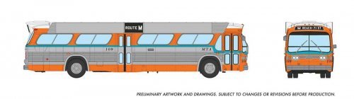 1959-1986 GM New Look/Fishbowl Bus - Deluxe Lighted - Assembled -- Miami-Dade 109 (silver, or, HO, Rapido Trains Inc 753143