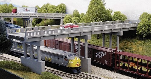 1930s Highway Overpass with 4 Piers -- Kit - Scale Length: 150′ 45.7m, N, Rix Products 153