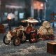 Steam Engine (Tractor) with Trailer - Kit -- Motorized Mechanical 3D Puzzle, All Scales, Robotime LKA01