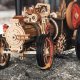 Steam Engine (Tractor) with Trailer - Kit -- Motorized Mechanical 3D Puzzle, All Scales, Robotime LKA01