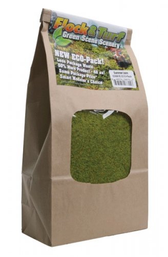 Flock & Turf Ground Cover ECO Pack Bag -- Summer Lawn Blend 48oz 1.4l, All Scales, Scenic Express 881E