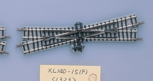 15 Degree Crossing XL140-15 - Fine Track -- Left Hand 5-1/2′ 140mm Straight Length, N, TomyTec Co LTD 1323
