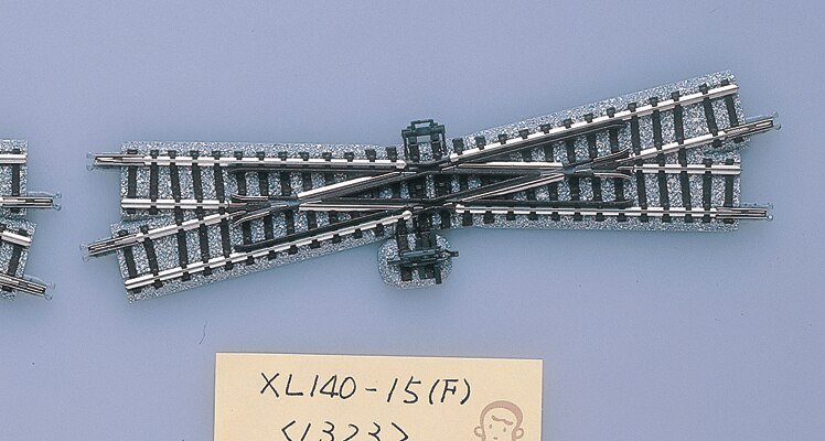 15 Degree Crossing XL140-15 - Fine Track -- Left Hand 5-1/2′ 140mm Straight Length, N, TomyTec Co LTD 1323