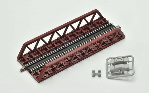 Pony Truss Steel Bridge - Kit -- 5-1/2′ 14cm (red), N, TomyTec Co LTD 3250