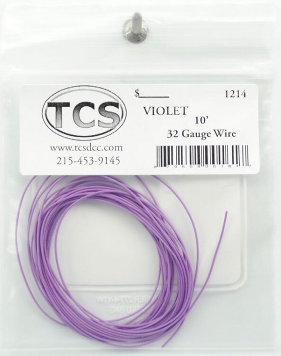 32-Gauge Wire - 10′ 3.05m Roll -- Violet (Purple), All Scales, Train Control Systems 1214