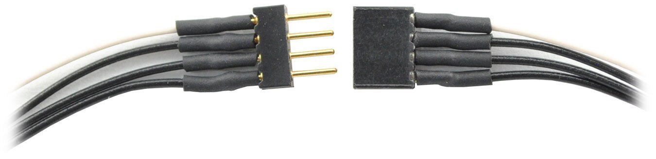 Mini Connector Set (1 Male, 1 Female) -- 4-Pin Linear Array w/6′ 32 Gauge Wires (3 , All Scales, Train Control Systems 1492