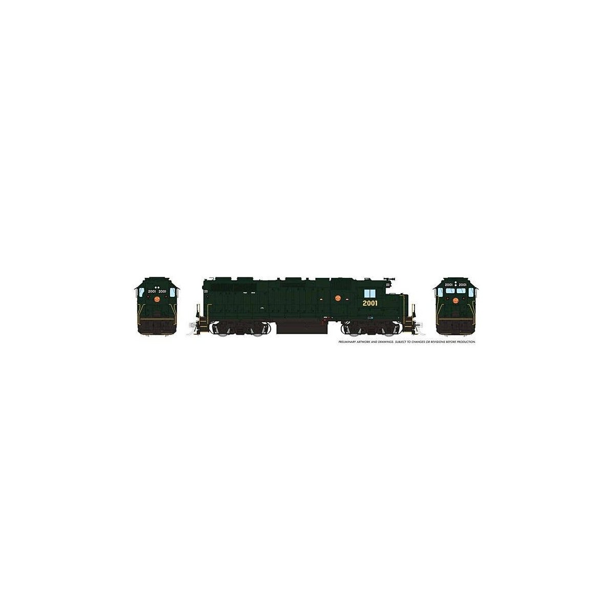 EMD GP38 Low Nose w/Extended Cab - Sound and DCC -- Pennsylvania-Reading Seashore Lines 2005 (Brunswick Green), HO, Rapido Train