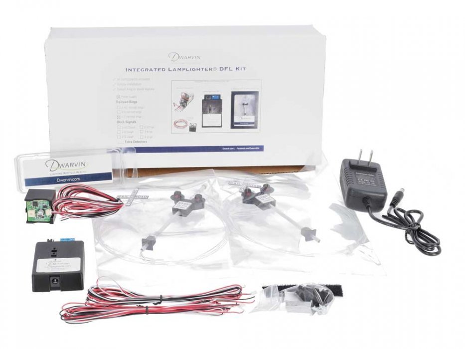 DVIRRXK301 Integrated Crossing Signal Kit w/Power Supply -- Lamplighter DFL, 2 Crossing Signals, Bell , O, Dwarvin IRRXK301