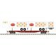 50` Piggyback Flatcar w/Two 24` Trailers - Ready to Run -- TTX 475144 (Schaefer Trailers, white, red,, N, Trainman 50006516