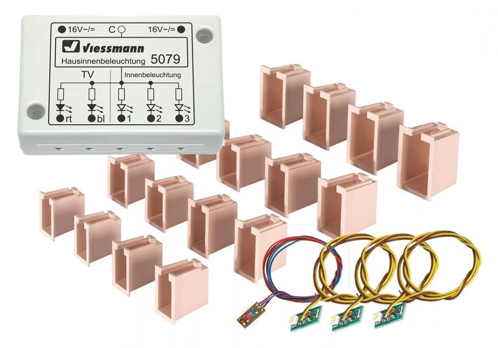LED House Interior Lighting with TV-Simulation, HO, Viessmann Modellspielwaren 5079