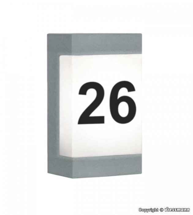 LED Lighted House Street Address, HO, Viessmann Modellspielwaren 6165