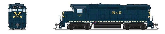 EMD GP30 Low Nose - Standard DC - Stealth -- Baltimore & Ohio 6914 (Sunburst As-Delivered, blue, yellow), HO, Broadway Limited I